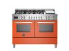 Bertazzoni PRO126G2EART2 Professional 120cm Range Cooker Twin Oven Dual Fuel Gloss Orange
