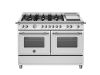 Bertazzoni HER126G2EXT2 Heritage 120cm Range Cooker Twin Oven with Griddle Dual Fuel Stainless Steel