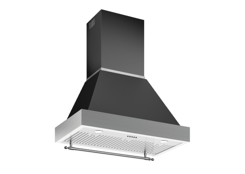 Bertazzoni KC36HERTNE + K100HERTX Heritage Chimney Hood 100cm Wall Mounted Black