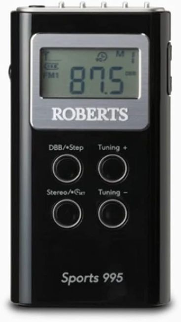 Roberts-Radio SPORTS995BK 2 Band PLL Synthesised Stereo Radio in Black AM & FM