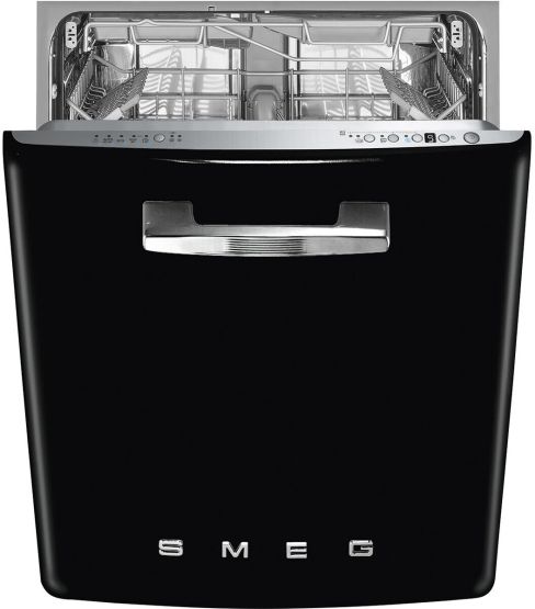 Smeg DIFABBL 60cm Retro 50s Style Under counter built-in dishwasher, Black