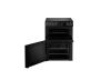Belling BEL FSA VISION 60E BLK 60cm wide Ceramic Hob Electric Cooker with Double Oven, Black, A Rated