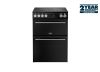 Belling BEL FSA VISION 60E BSS 60cm wide Ceramic Hob Electric Cooker with Double Oven, Black, A Rated