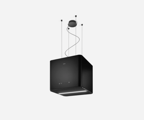 Elica PIX-BLK 42cm Wide Suspended Island Hood - Black - A Rated