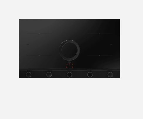 Elica NT-UNP-EVO-RAW 90cm Wide Venting 4 Zone Hob - Matt Black - A++ Rated with 2 Bridge Zones