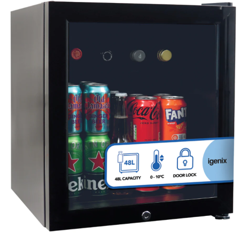 igenix IGBF046TTB Tabletop Drinks Fridge, 48 Litre, Black