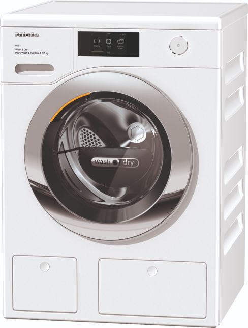 Miele WTR860 WPM Freestanding Washer Dryer with TwinDos, SteamCare, 8kg 5kg 1600 rpm - White - D Rated