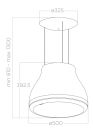Elica SHINING-RUST 50cm Wide Suspended Island Hood, Rust Effect A Rated