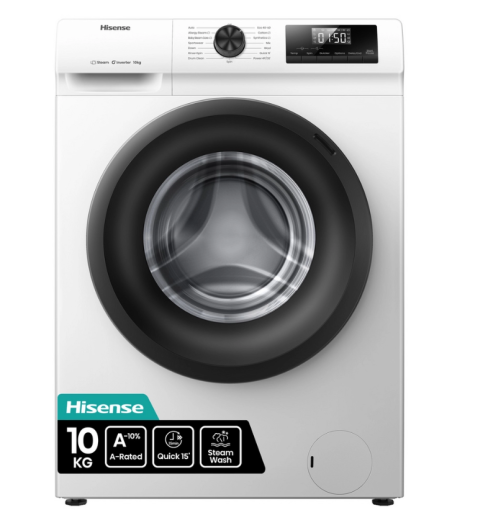 Hisense WF1Q1041BW 10kg 1400 Spin, Washing Machine - White A Rated
