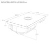 Elica NT-SW-LUX-RA-BA 83cm Wide Venting 4 Zone Hob - White - A ++ Rated with 2 Bridge Zones with back aspiration re-circulating kit