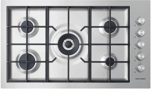 Fisher and Paykel CG905DWLPFCX3 90cm Series 7 5 Burner Gas Hob, LPG Stainless
