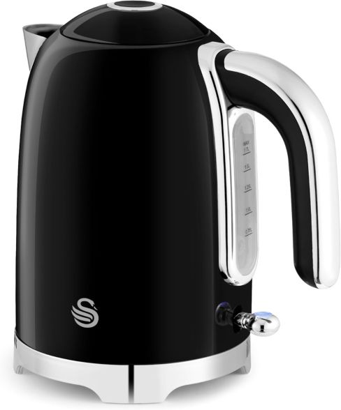 Swan SK19026BLK Solace 1.7 Litre 3kw Cordless Kettle In Black