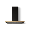 Elica BIO-BLK 90cm Wide Chimney Hood in Matte Black- Oak Wood