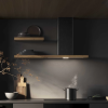 Elica BIO-BLK 90cm Wide Chimney Hood in Matte Black- Oak Wood