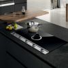Elica NT-UNP-EVO-SS 90cm Wide Venting 4 Zone Hob - Black / Stainless Steel - A++ Rated with 2 Bridge Zones