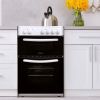 Statesman EDC50W 50cm Wide Double Oven Electric Cooker, 4 Zones in White