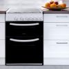 Statesman GDL60W2 Glass Lid Twin Oven Gas Cooker, 4 Gas Burners, 60cm Wide, White
