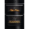 AEG GE7CP61FB Built In Electric Double Oven - Gloss Black with Steel Trim