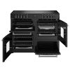 Belling BEL RCA FARMHOUSE 110E BLK Farmhouse 110cm Ceramic Range Cooker in Black A Rated