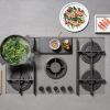 Elica NT-FLAME-EVO-GR 90cm Wide Gas Hob in Grey with Integrated Venting Extractor A Rated