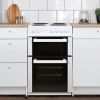 Statesman GTL50W 50cm Wide, Glass Lid Twin Cavity Gas Cooker, 4 Gas Burners In White