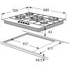 Amica AGH7100SS 70Cm Five Burner Gas Hob with Cast Iron Supports in Stainless Steel