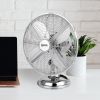 igenix DF1250 12 Inch Desk Fan, 3 Speeds, Chrome