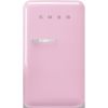 Smeg FAB10RPK6 55cm Retro 50s Style Free Standing Fridge with Ice Box in Pink, Right hand hinge