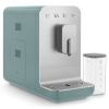 Smeg BCC13EGMUK Collezione Bean To Cup Coffee Machine with Integrated Milk System, Matte Emerald Green
