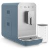 Smeg BCC13SBMUK Collezione Bean To Cup Coffee Machine with Integrated Milk System, Matte Storm Blue