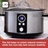 Black N'Decker BXSC16044GB Slow Cooker-Stainless Steel