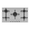 Caple C7091G 86cm wide Low Profile Gas Hob 5 Burner with Cast Iron Supports - Stainless Steel