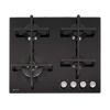 Caple C7561G 59cm Gas On Glass Hob 4 Burner with Cast Iron Supports - Black
