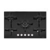 Caple C7571G 76cm wide Gas On Glass Hob 5 Burner with Cast Iron Supports - Black