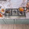 Caple C775G 86cm Wide 5 Burner Gas Hob with Cast Iron Supports - Stainless Steel