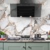Caple C789G 88 cm Gas On Glass Hob 5 Burner with Cast Iron Supports - Black/Stainless Steel