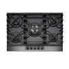 Caple C887G 70cm Gas On Glass Hob 5 Burner with Cast Iron Supports - Black/Gunmetal