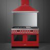 Smeg CPF120IGMPR 120cm Portofino Dual Fuel Range Cooker with Mixed Hob - Red