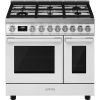 Smeg CPF92GMWH 90cm Portofino Dual Fuel Range Cooker White