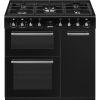 Smeg CX93GMBL 90cm Concert Dual Fuel Range Cooker Black