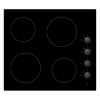 Statesman CHZ460D 60cm, 4 Zone Ceramic Hob, Side Dial Control, 6000W In Black