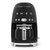 Smeg DCF02BLMUK 50's Style Drip Filter Coffee Machine, Black