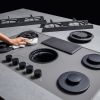 Elica NT-FLAME-EVO-GR 90cm Wide Gas Hob in Grey with Integrated Venting Extractor A Rated