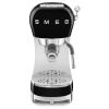 Smeg ECF02BLUK 50's Style Espresso Coffee Machine with Steam Wand, Black