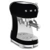 Smeg ECF02BLUK 50's Style Espresso Coffee Machine with Steam Wand, Black