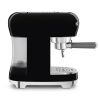 Smeg ECF02BLUK 50's Style Espresso Coffee Machine with Steam Wand, Black