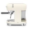 Smeg ECF02CRUK 50's Style Espresso Coffee Machine with Steam Wand, Cream