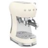 Smeg ECF02CRUK 50's Style Espresso Coffee Machine with Steam Wand, Cream