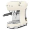 Smeg ECF02CRUK 50's Style Espresso Coffee Machine with Steam Wand, Cream