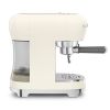 Smeg ECF02CRUK 50's Style Espresso Coffee Machine with Steam Wand, Cream